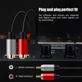 Tan QY 20ft RCA audio cable for TVs and gaming consoles