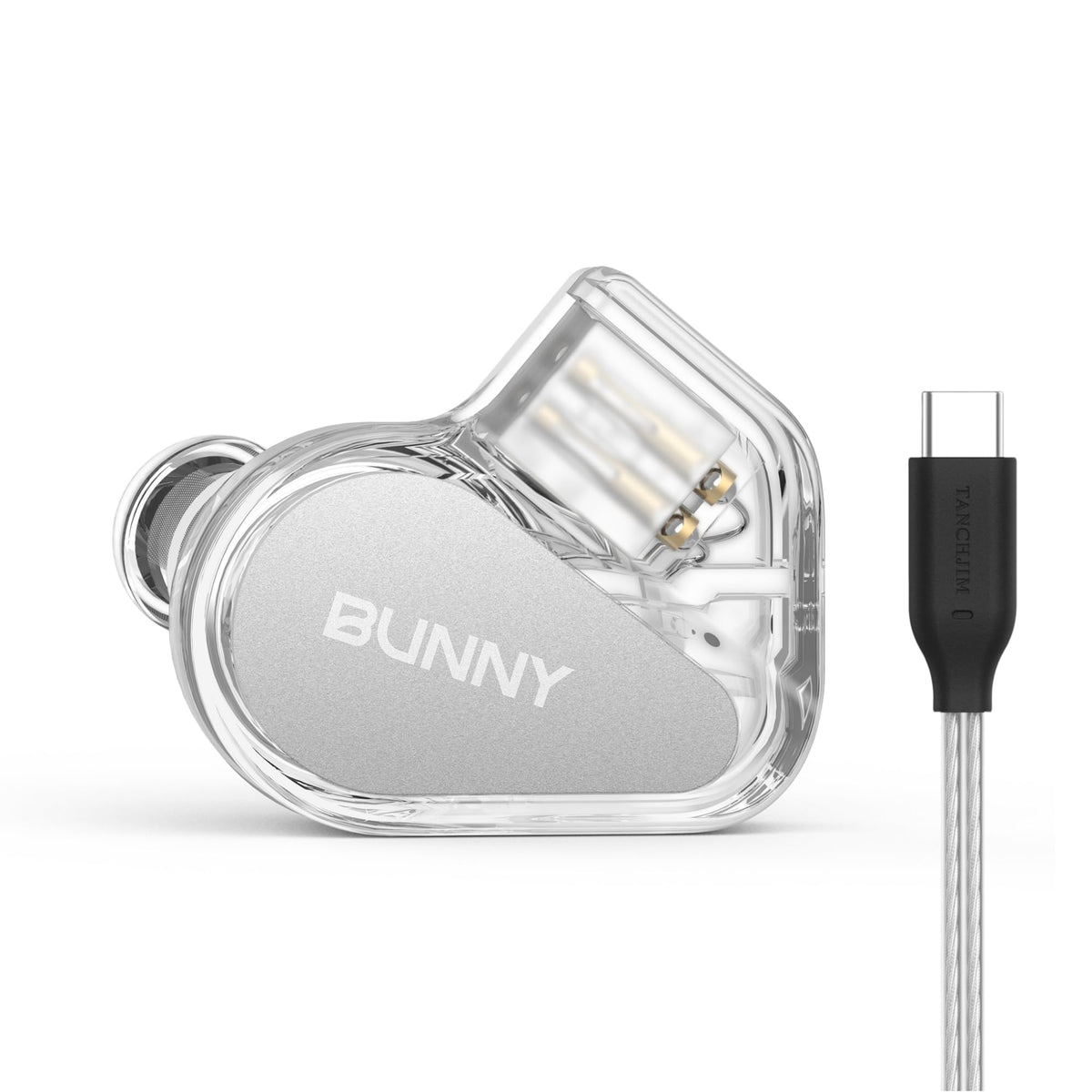 TANCHJIM Bunny front view in-ear design highlighting compact dual-chamber form factor