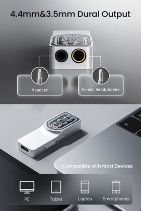 TANCHJIM Luna 4.4mm balanced output closeup demonstrates versatile earphone pairing