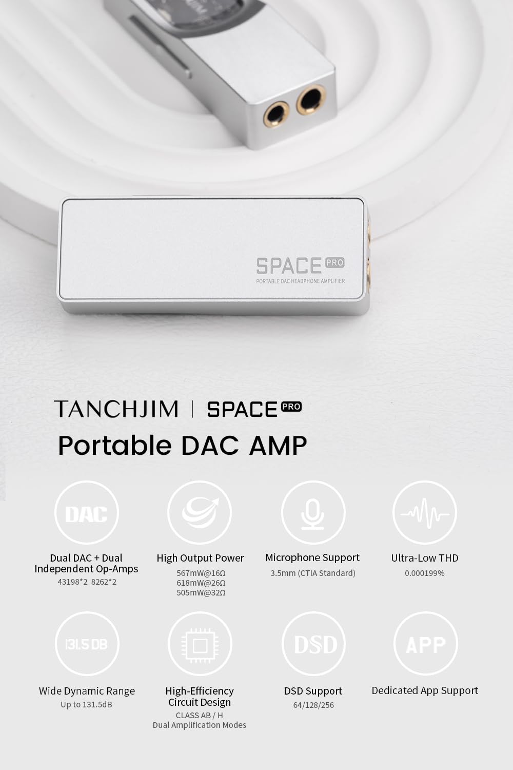 TANCHJIM Space PRO shielded USB cable improves stability.