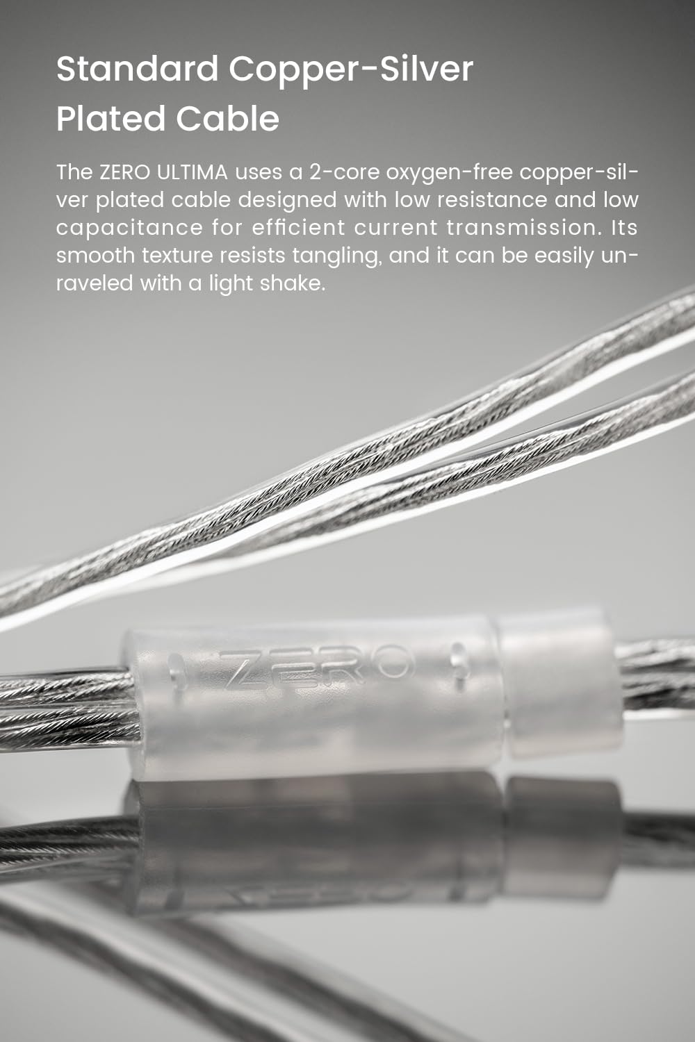 TANCHJIM Zero Ultima copper-silver cable improves transmission speed and reduces tangling risks.