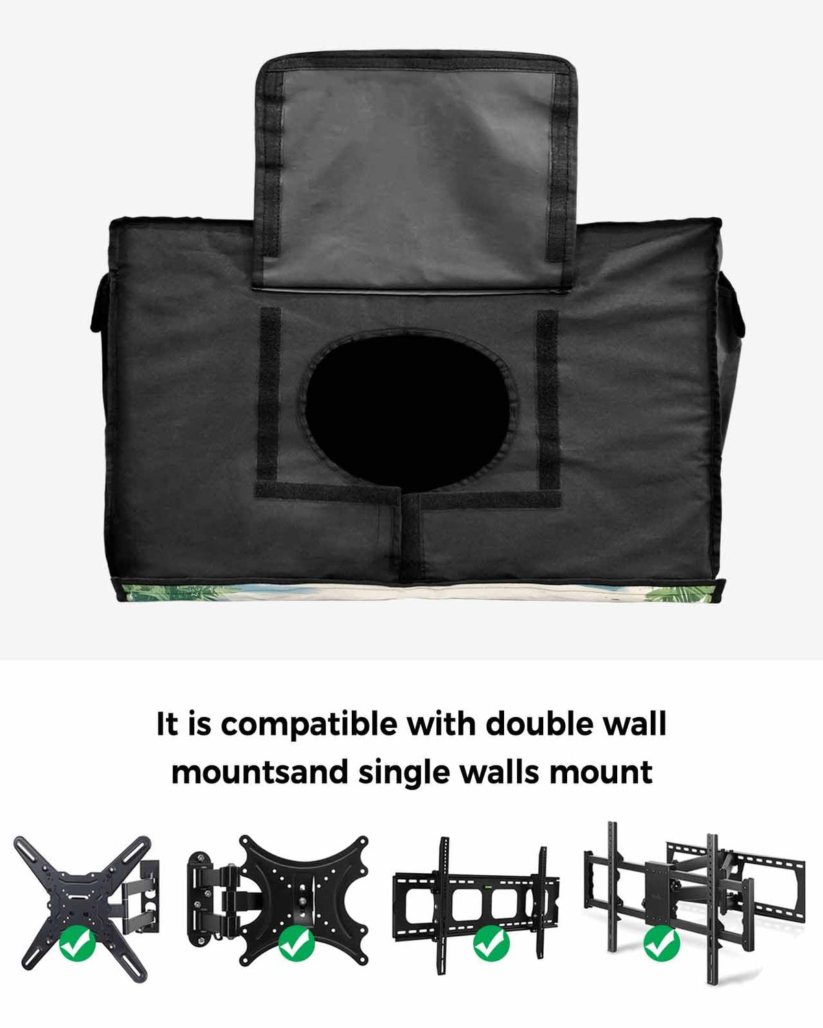 T&H XHome cover on mounted TV outdoors protecting from rain benefit