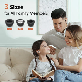 Tang Town memory foam tips anti-slip-design illustration emphasizes secure wear during activity.
