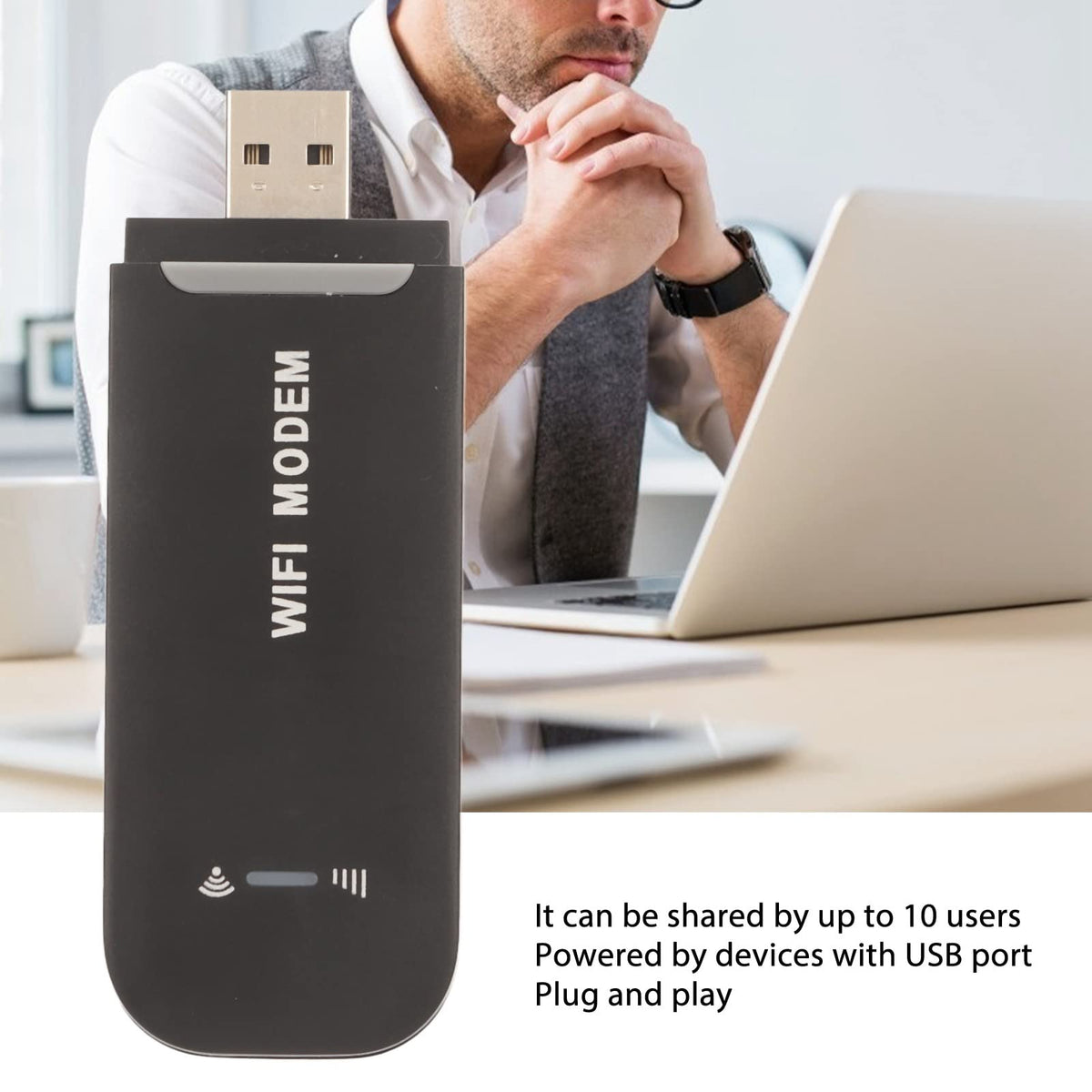 Tangxi 4G LTE USB modem side view, portable design for bag or pocket.