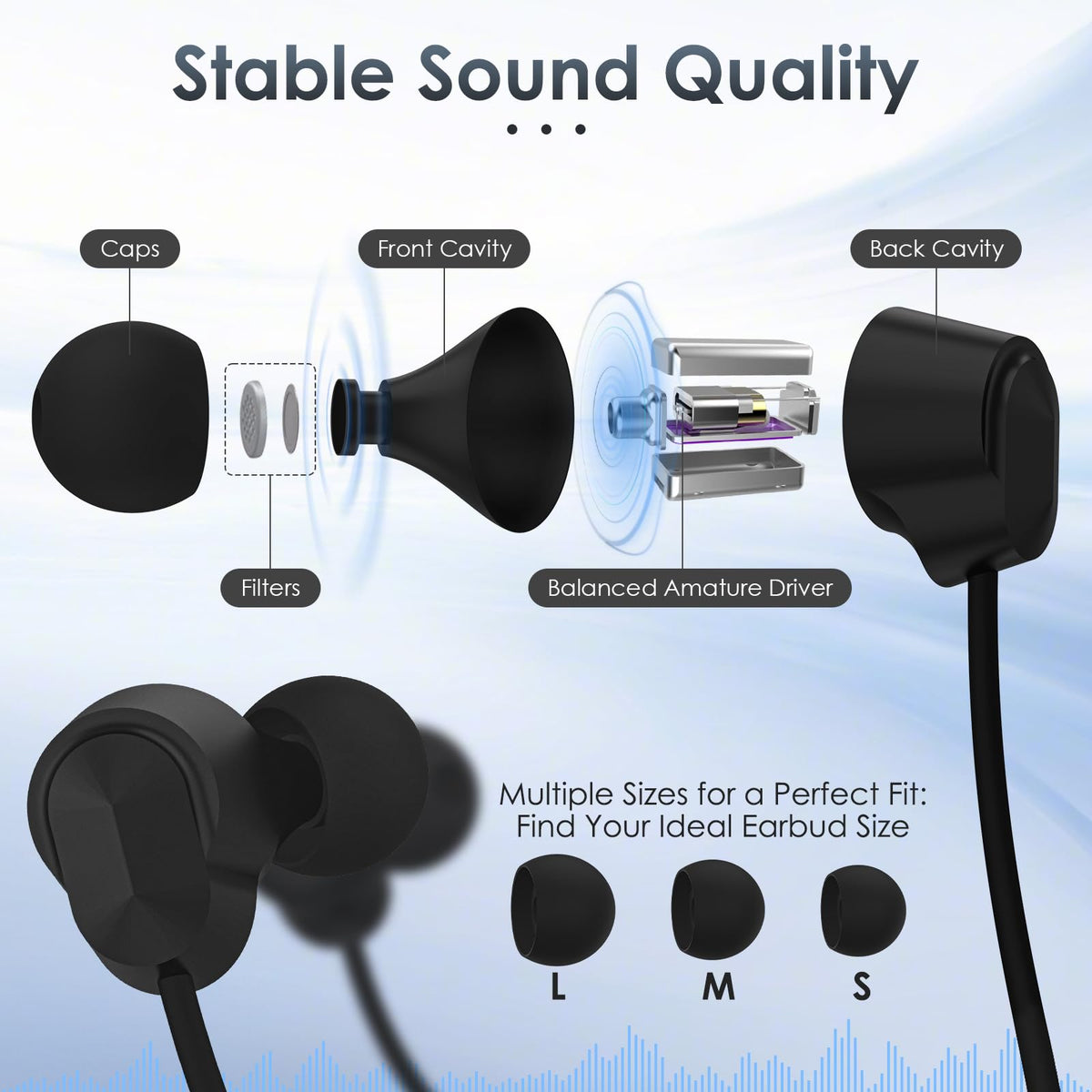 TANKASE earbuds in ear during exercise showing sweat resistance benefit