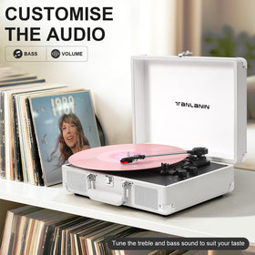 TANLANIN belt-drive turntable provides smooth playback with less vibration.