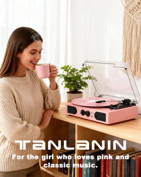 TANLANIN Bluetooth input vinyl player for wireless streaming from phone.