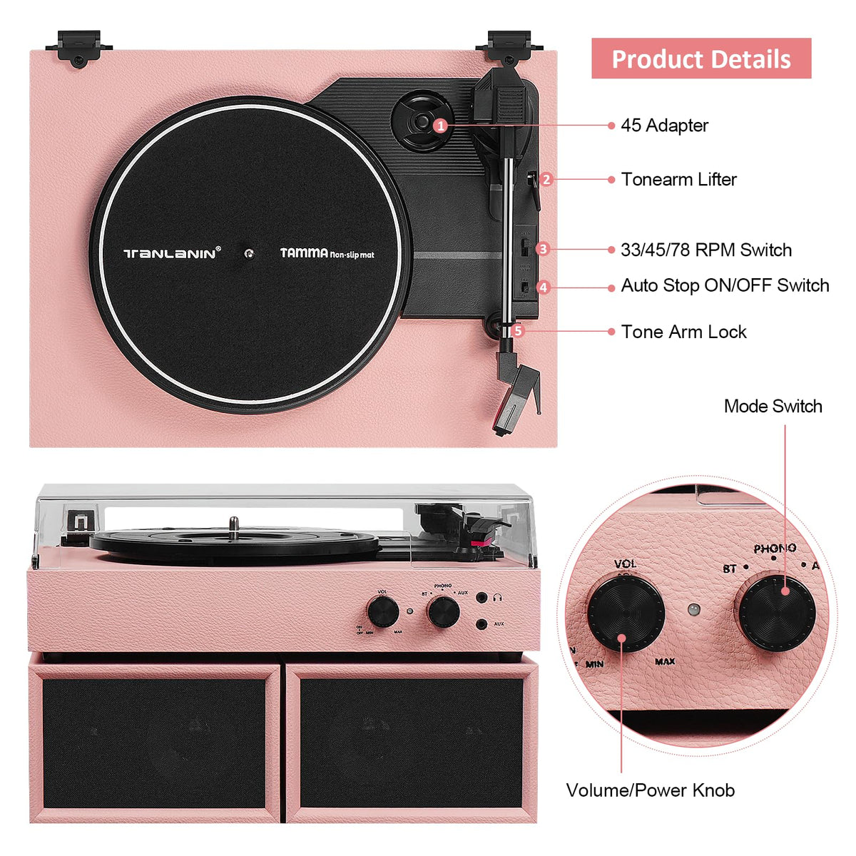 Tanlanin Bluetooth streaming enables wireless music from your phone.