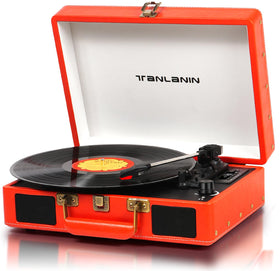 TANLANIN front view in orange showing suitcase design and portability benefits