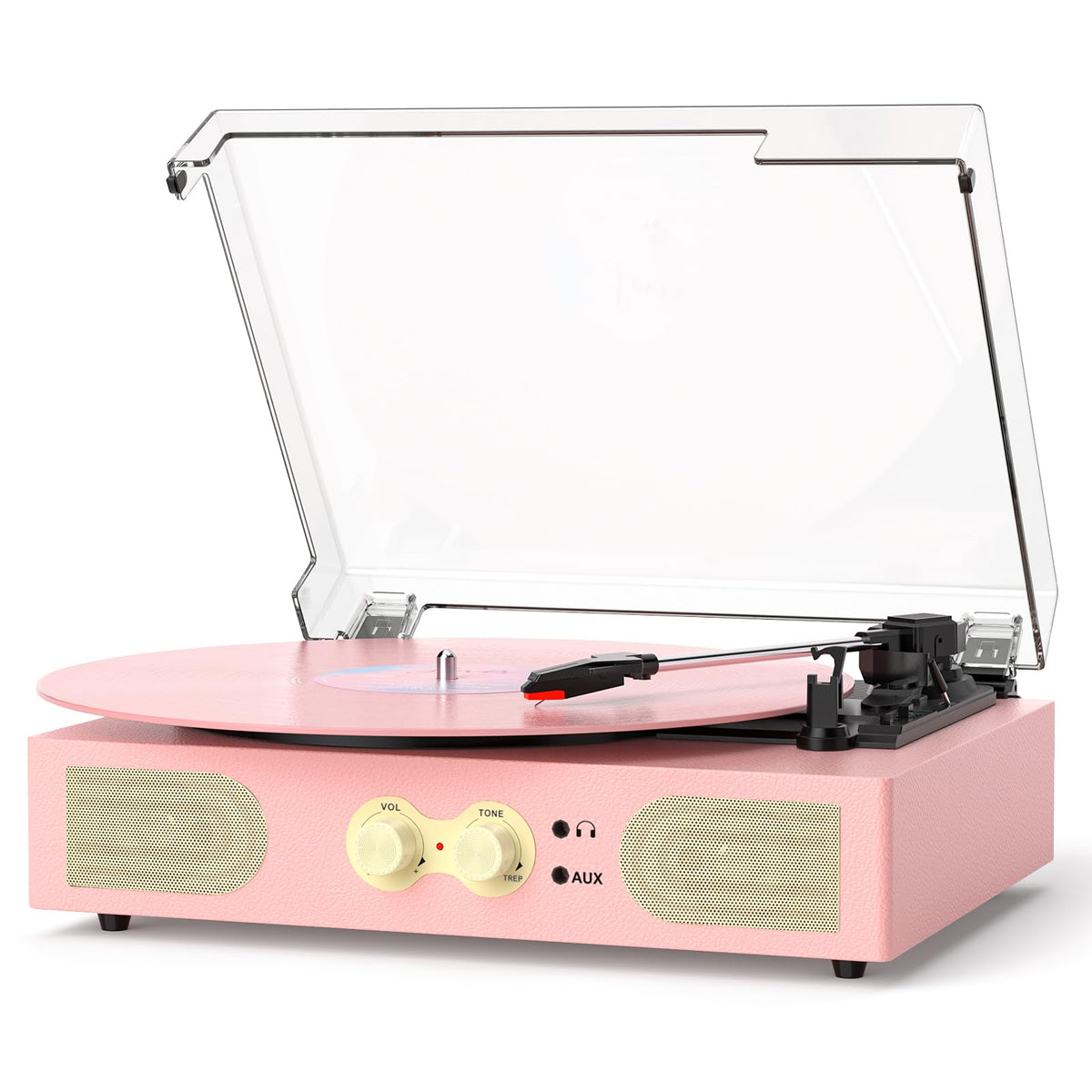 TANLANIN front view showing pink case and vintage styling, ideal for decor