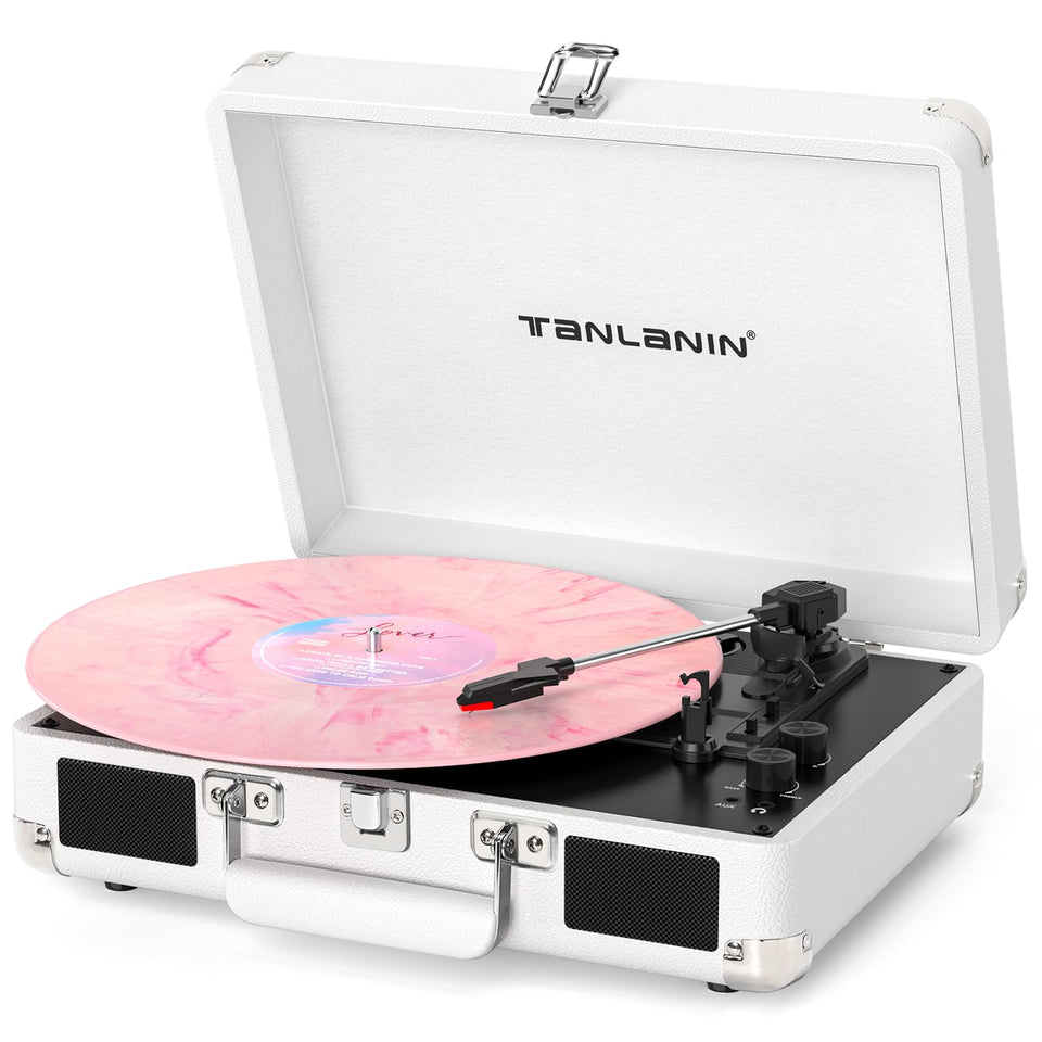 TANLANIN front suitcase record player showing retro styling and portability benefits