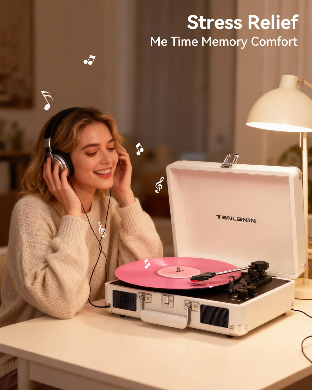 TANLANIN headphone jack in use offering private listening option