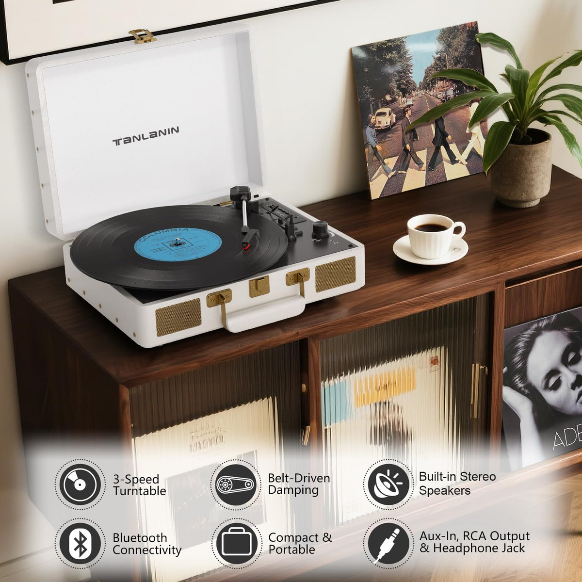 Tanlanin isolation feet reduce vibration for cleaner sound.