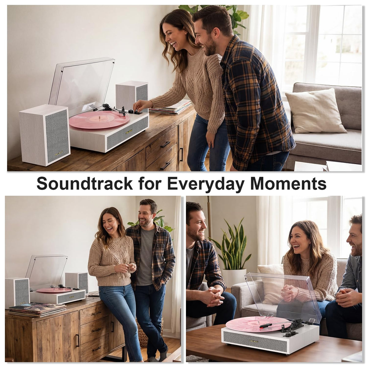 TANLANIN setup in a living room showing how it complements home audio décor