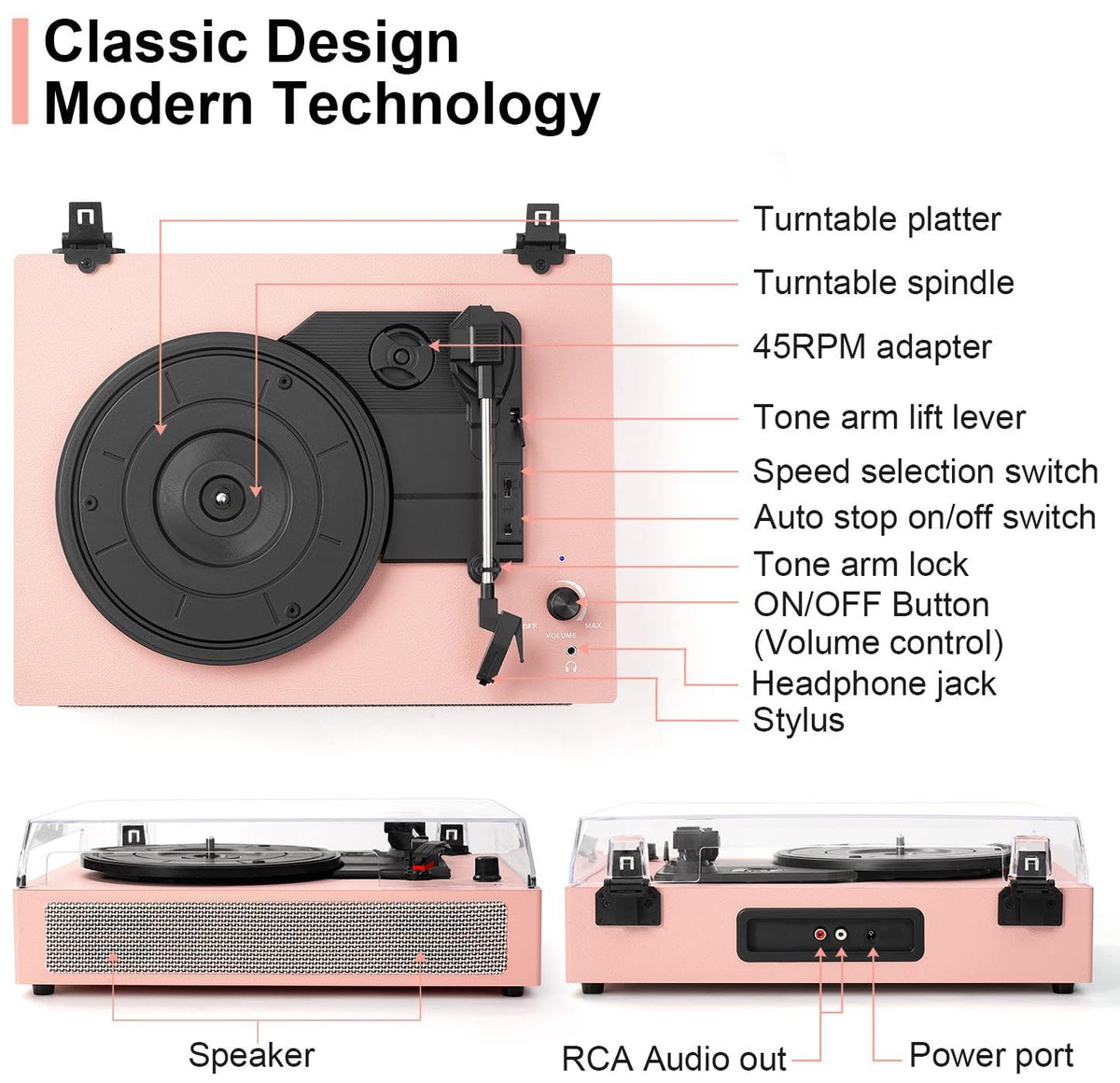 TANLANIN platter and tonearm detail illustrating precise tracking and reduced vibration benefit