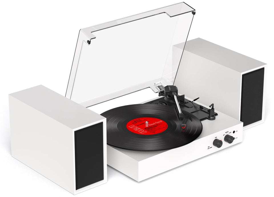 TANLANIN record player with external speakers for rich vinyl sound