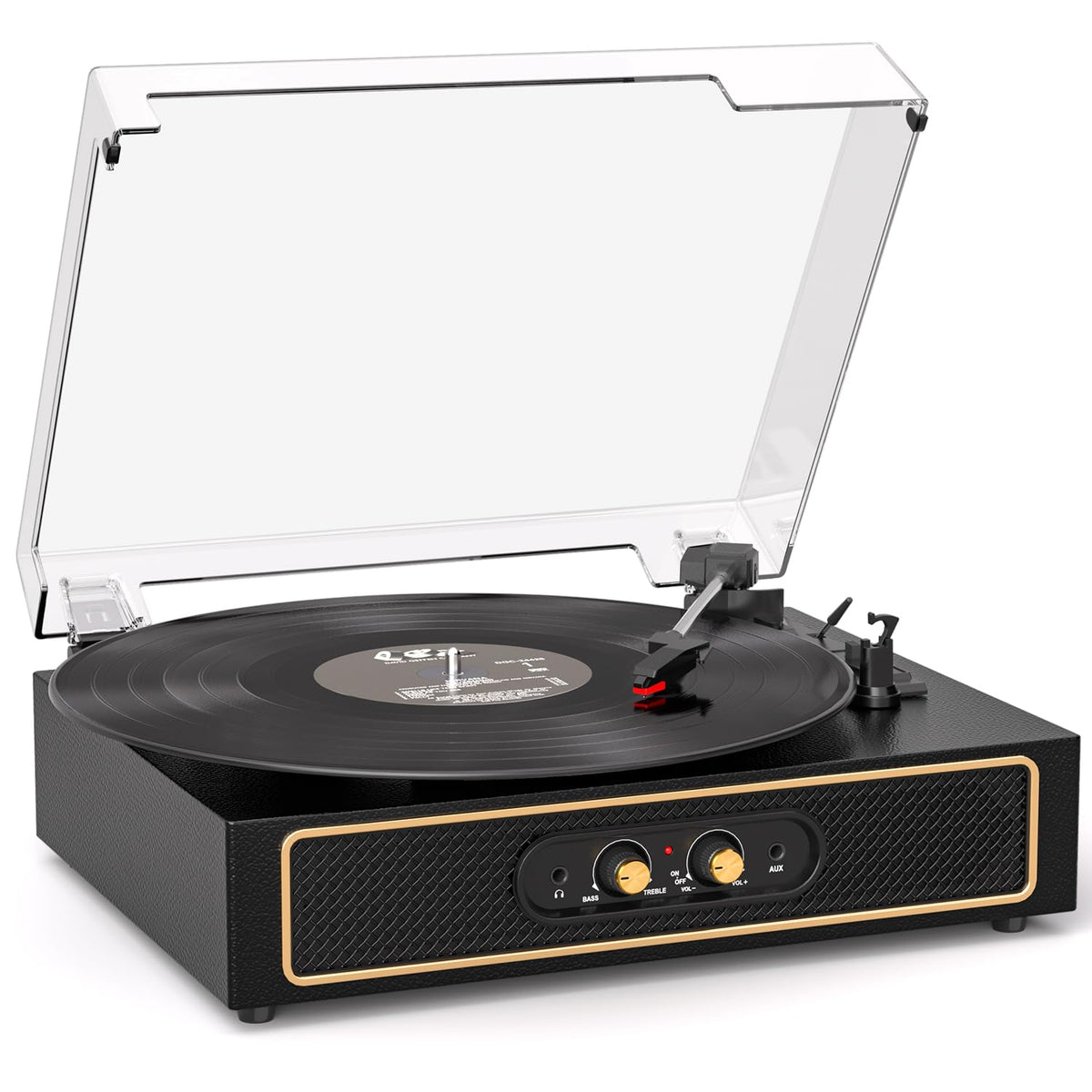 TANLANIN retro Bluetooth record player front view for wireless listening