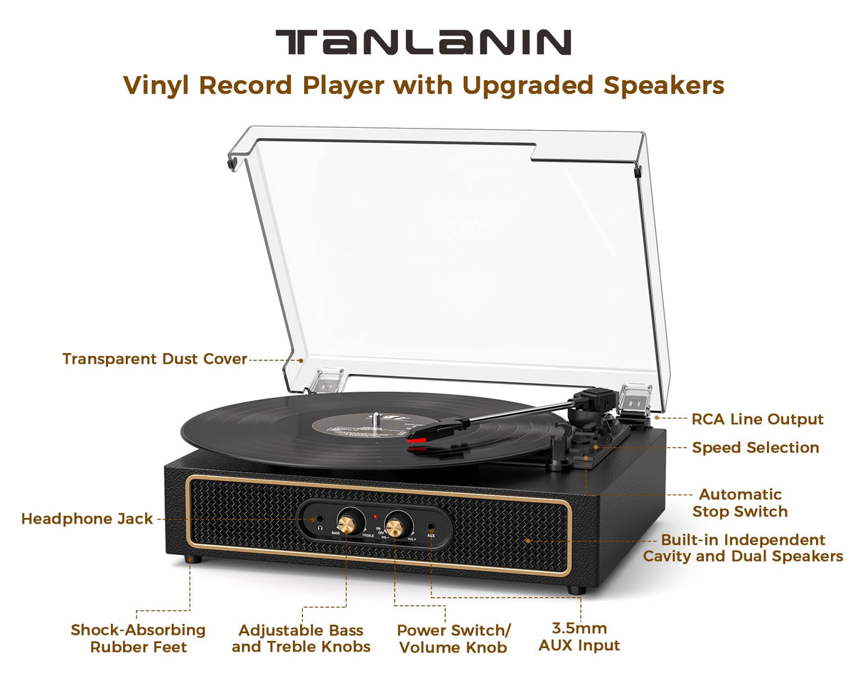 TANLANIN tone controls close-up with bass and treble knobs for personalized sound