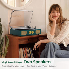Tanlanin vinyl record player with bass and treble controls for tailored sound