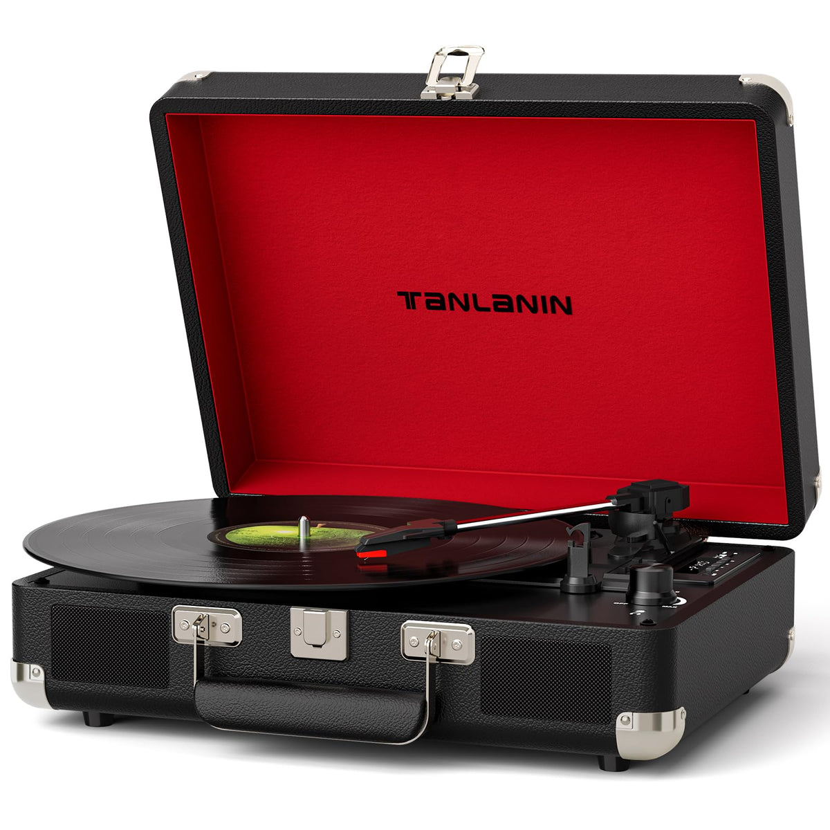 TANLANIN vinyl record player with suitcase design, ideal for living rooms