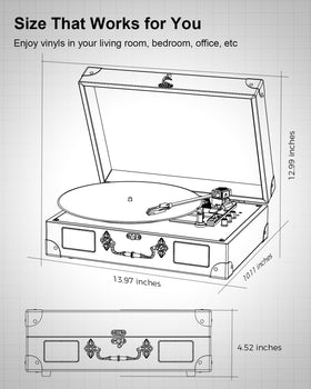 Tanlanin vinyl turntable bluetooth input-output enables wireless streaming.