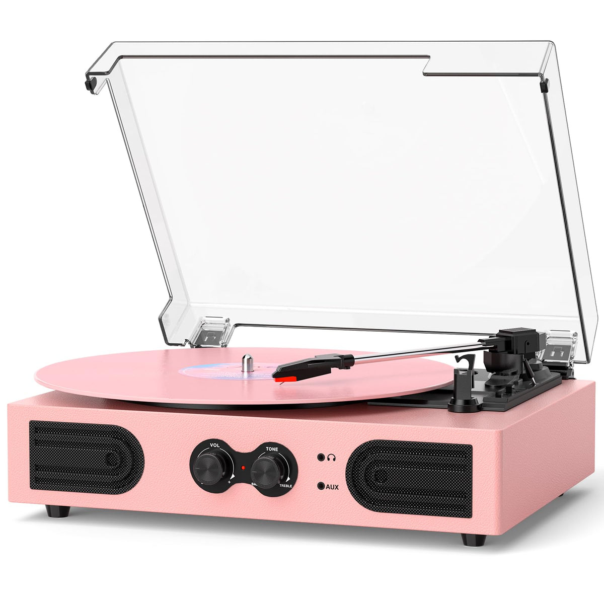 TANLANIN vinyl turntable built-in speakers deliver room-filling sound.
