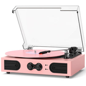 TANLANIN vinyl turntable built-in speakers deliver room-filling sound.
