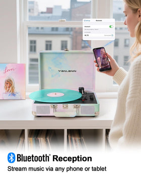 TANLANIN 3-speed turntable supports 33, 45, 78 RPM records