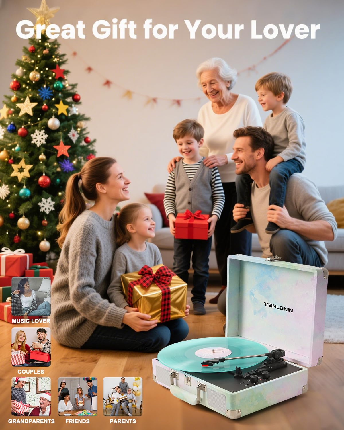 TANLANIN built-in speakers provide self-contained playback