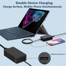 Tanmuct 65W Surface Pro Charger power status indicator shows charging state