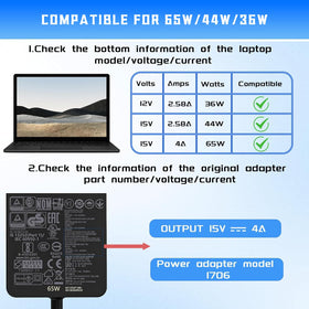 Tanmuct 65W Surface Pro Charger magnetic connector for easy attachment