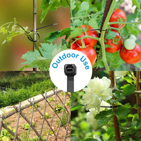 Tantti zip ties for hanging LED lights and garden tasks.