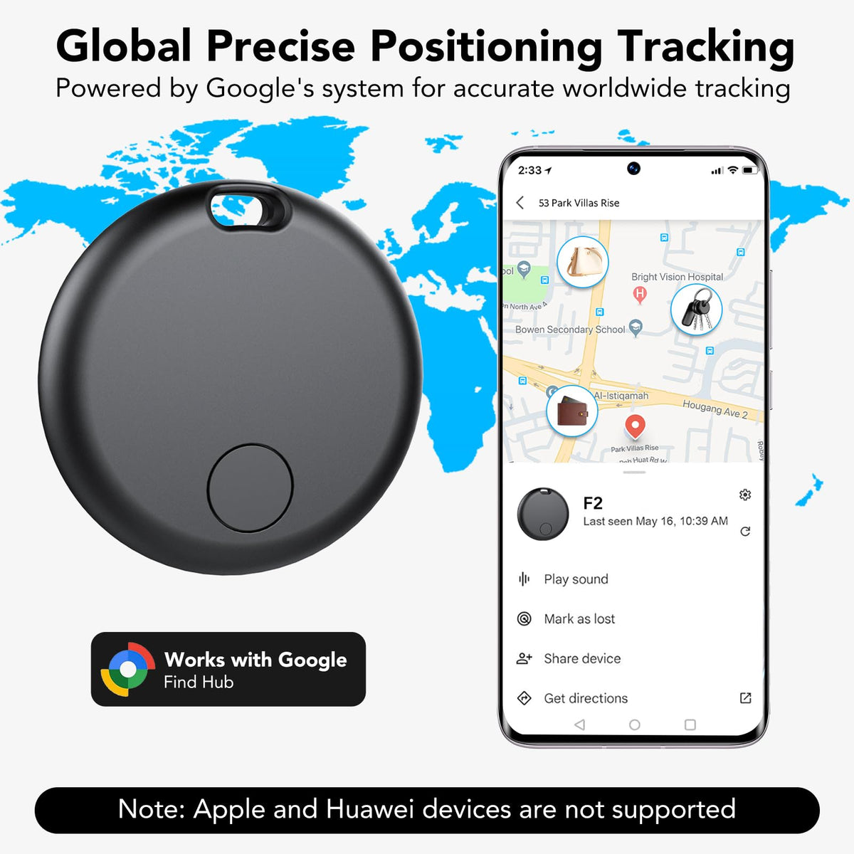 Taobosec Air Tracker Tag on keys provides audible alerts to find them quickly.