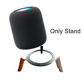 Taojavin HomePod stand highlights the metal ring and wood cradle for secure support.