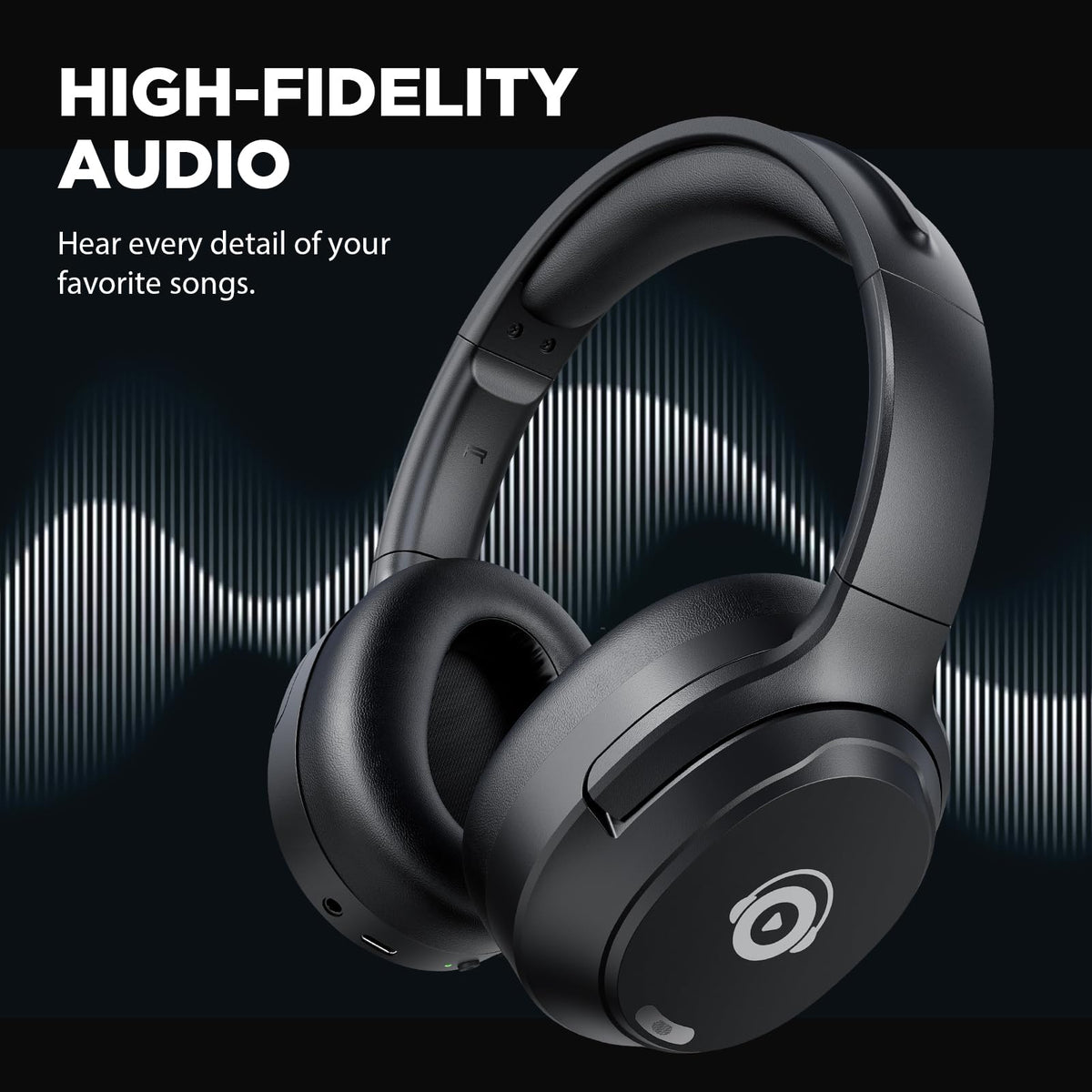 Tapaxis Hybrid ANC headphones earcups, plush cushions for extended listening