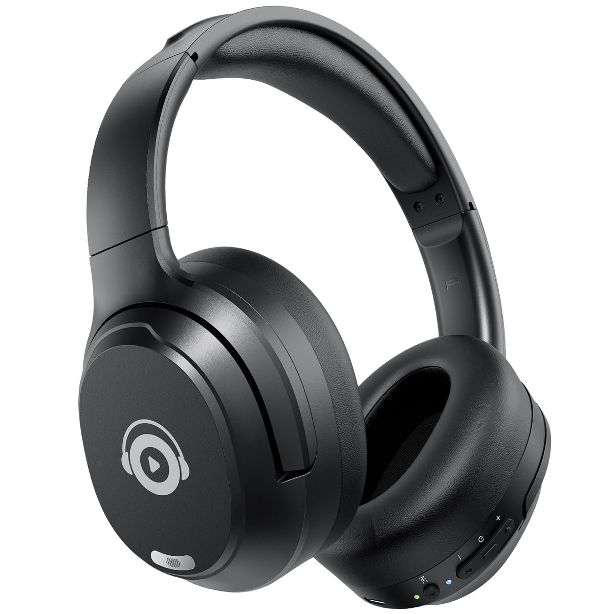 Tapaxis Hybrid ANC headphones front view, immersive sound with sleek black design
