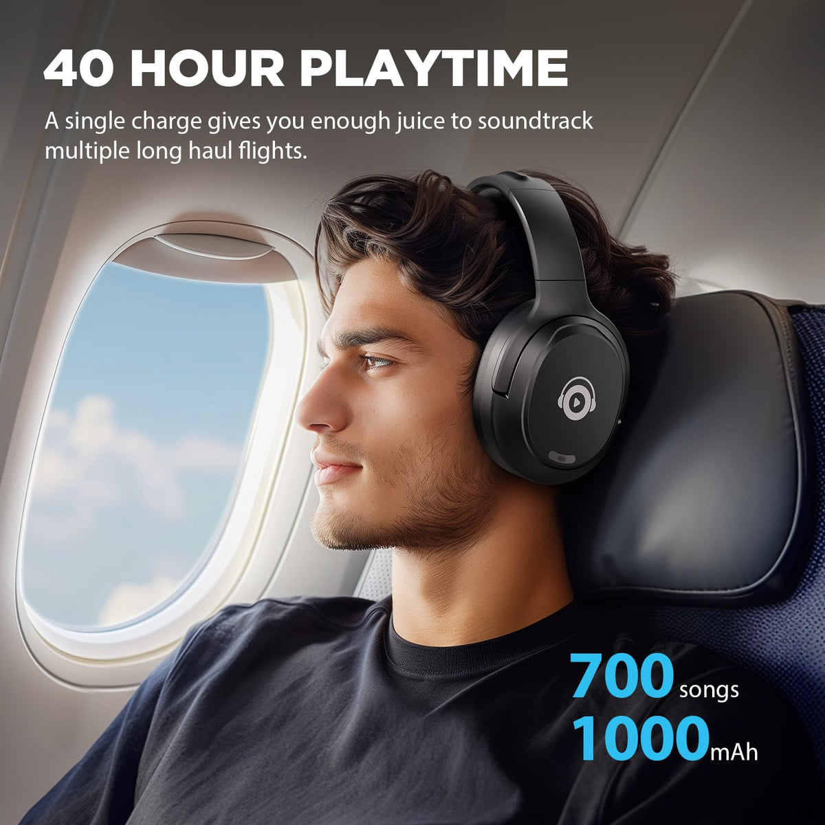 Tapaxis Hybrid ANC headphones wired mode, uninterrupted listening via 3.5mm cable