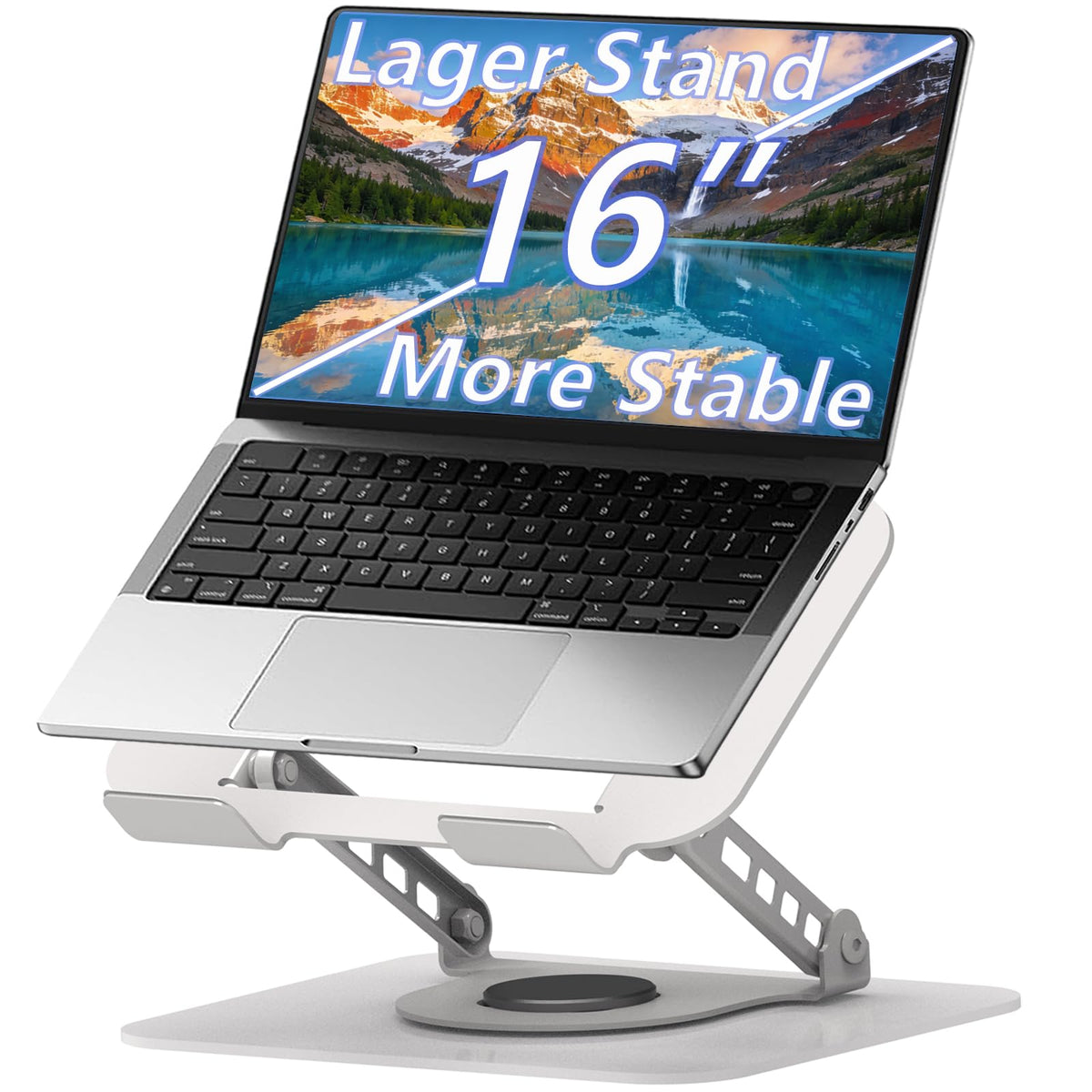TAPMEI laptop stand top view with 360 rotation for versatile angles