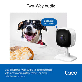 Tapo C100 microSD slot for local footage storage.
