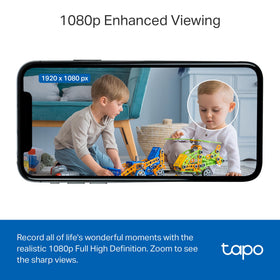 Tapo C100 night vision up to 40 feet for dark rooms.