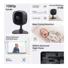 Tapo C101 baby monitor mode captures gentle sounds and movement