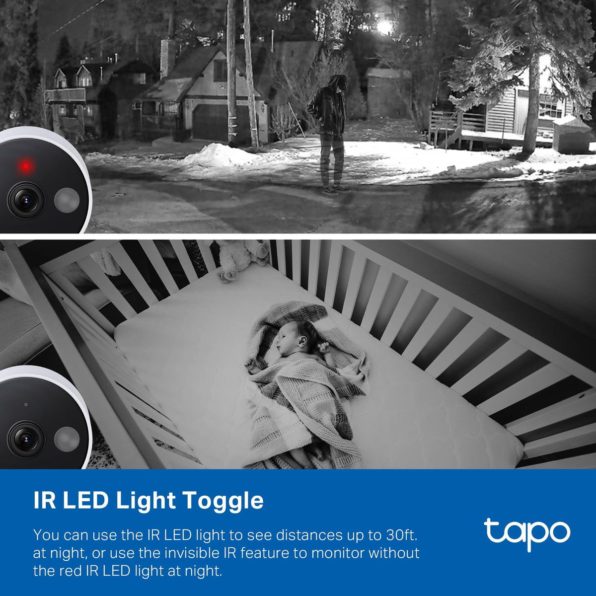 Tapo C120 label and specs closeup showing model and features, informed purchase benefit