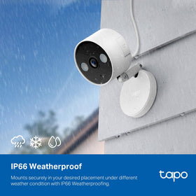 Tapo C120 two-way audio demo with person talking, hands-free communication benefit