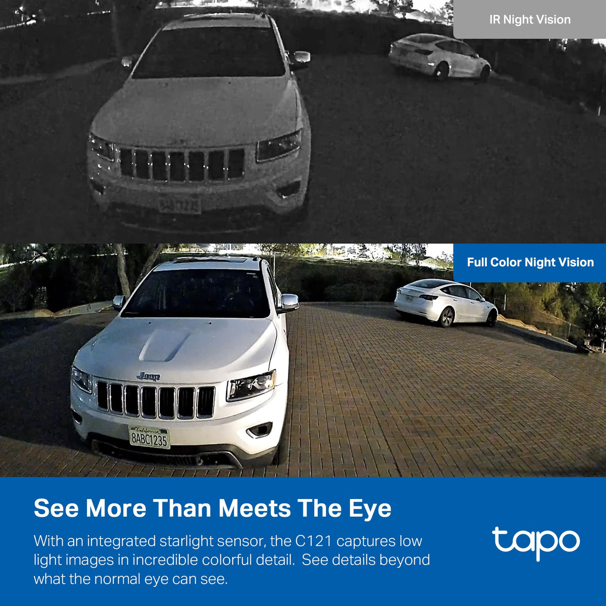 Tapo C121 mounted under an eave showing outdoor protection benefit