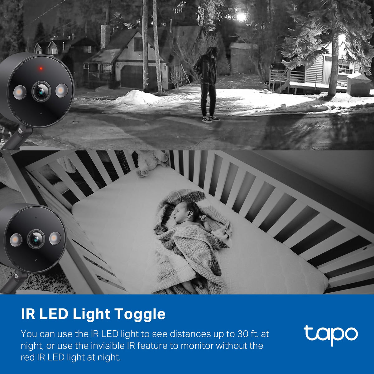 Tapo C121 held in hand for size comparison showing compact portability