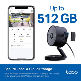 Tapo C121 two‑way audio in use showing hands‑free communication
