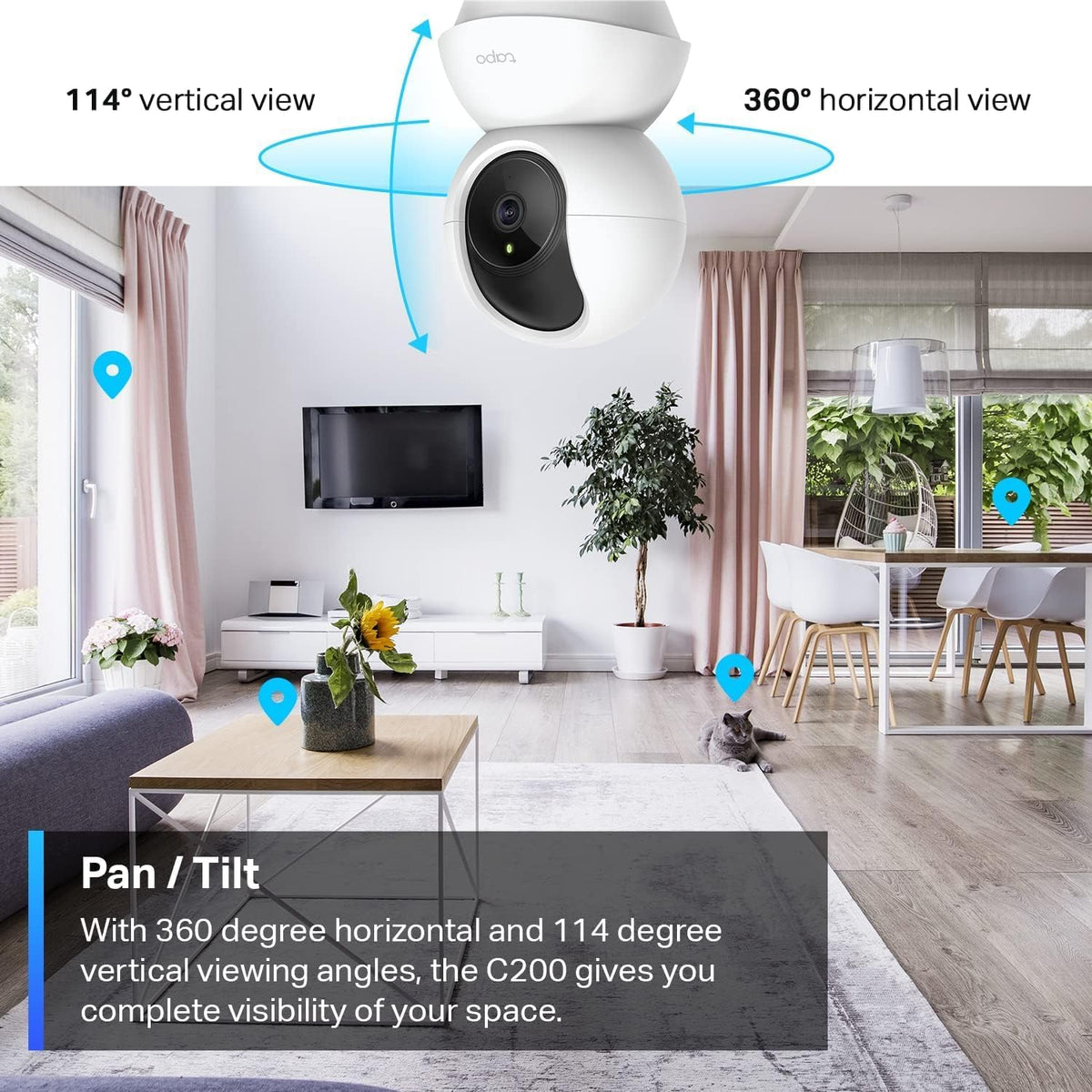 Tapo C200 motion detection sends instant alerts to your phone.