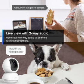 Tapo C200 siren and light alarm deter intruders.