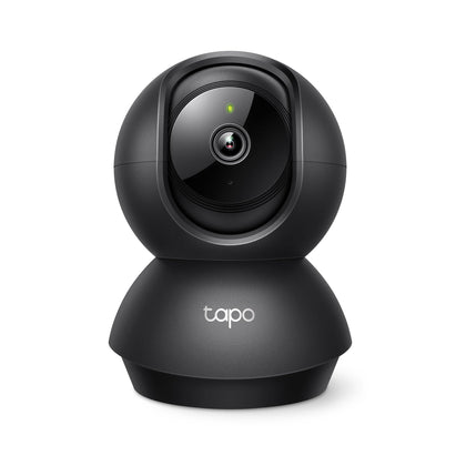 Tapo C201 indoor camera with pan-tilt wide view for full-room monitoring.
