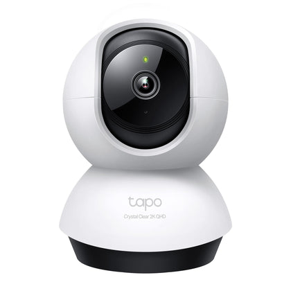 Tapo C220 front view showing camera and benefit: clear 2K monitoring